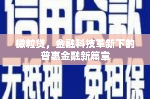 延安微粒贷，金融科技革新下的普惠金融新篇章