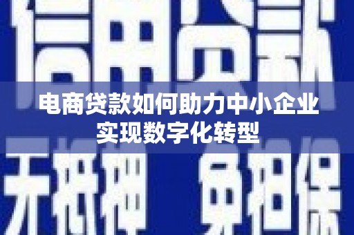 延安电商贷款如何助力中小企业实现数字化转型