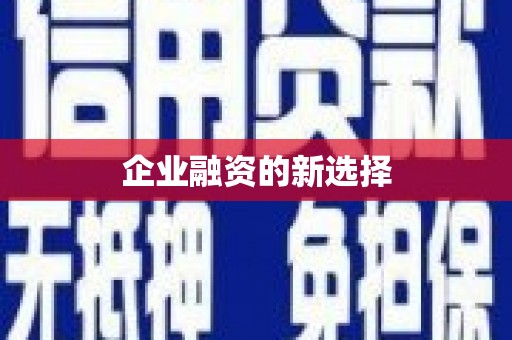 延安企业融资的新选择