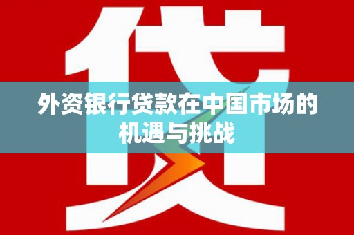 延安外资银行贷款在中国市场的机遇与挑战