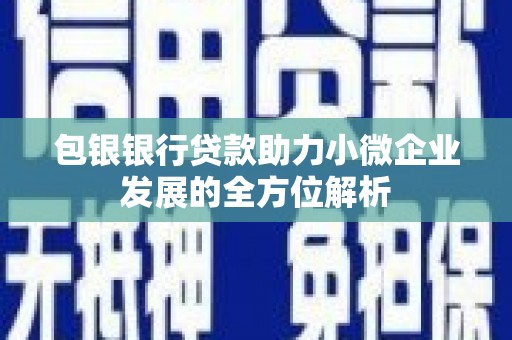 延安包银银行贷款助力小微企业发展的全方位解析