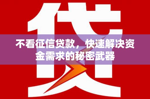 延安不看征信贷款，快速解决资金需求的秘密武器