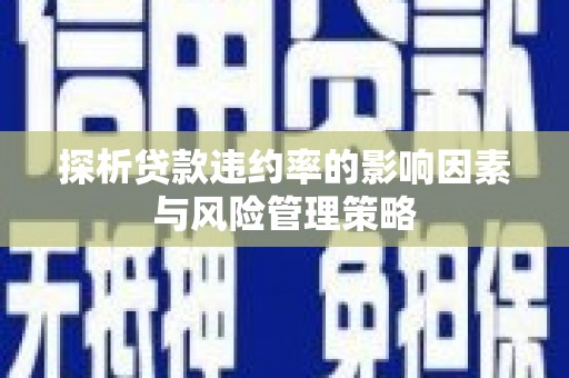 延安探析贷款违约率的影响因素与风险管理策略