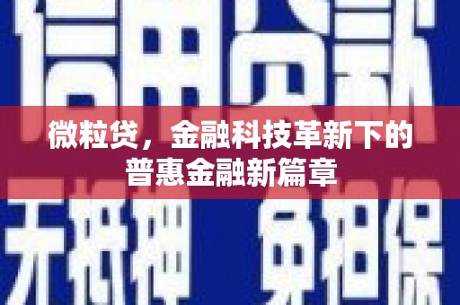 延安微粒贷，金融科技革新下的普惠金融新篇章