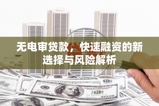 延安无电审贷款，快速融资的新选择与风险解析
