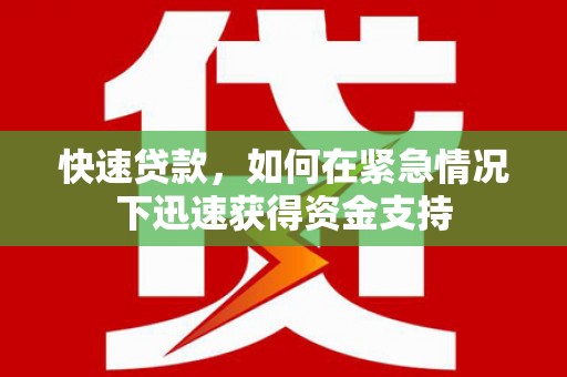 延安快速贷款，如何在紧急情况下迅速获得资金支持