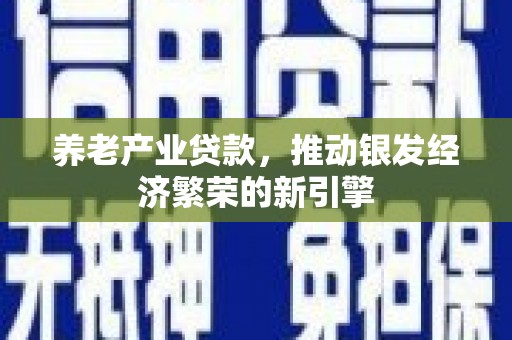 延安养老产业贷款，推动银发经济繁荣的新引擎