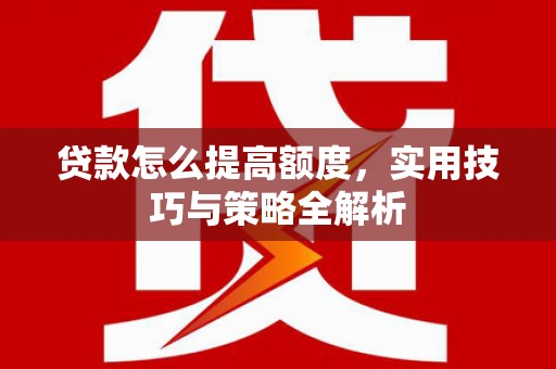 延安贷款怎么提高额度，实用技巧与策略全解析