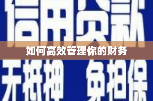 延安如何高效管理你的财务