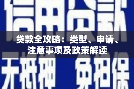 延安贷款全攻略：类型、申请、注意事项及政策解读